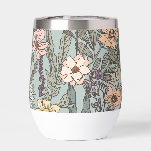 Seafoam Pink Yellow Retro Wildflower (Achterkant)