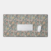 Seafoam Pink Yellow Retro Wildflower Bureaumat (Keyboard & Muis)