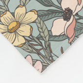 Seafoam Pink Yellow Retro Wildflower Fleece Deken (Hoek)