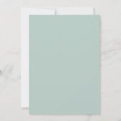 Seafoam Poeder Bloem Bruiloft Kaart (Achterkant)