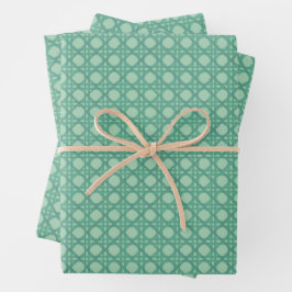 Seafoam Rattan Gift Wrap Sheets Inpakpapier Vel