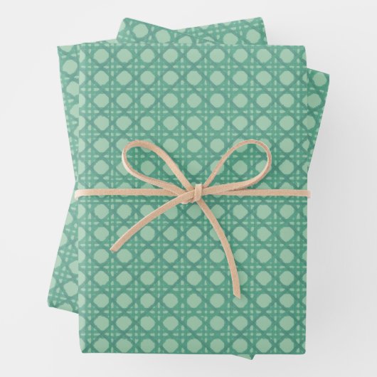 Seafoam Rattan Gift Wrap Sheets Inpakpapier Vel (In situ)