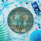 Seafoam Rozen Bouquet Papieren Bordje (Feest)