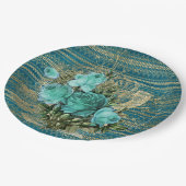 Seafoam Rozen Bouquet Papieren Bordje (Gekanteld)