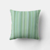 Seafoam, Sage & Baby Blue Striped Patroon Kussen (Achterkant)