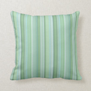 Seafoam, Sage & Baby Blue Striped Patroon Kussen