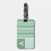 Seafoam, Sage Green en Baby Blue Stripes Bagagelabel (Achterkant verticaal)