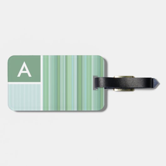 Seafoam, Sage Green en Baby Blue Stripes Bagagelabel (Achterkant horizontaal)