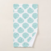 Seafoam Seashell Pattern Bad Handdoek (Handdoek)
