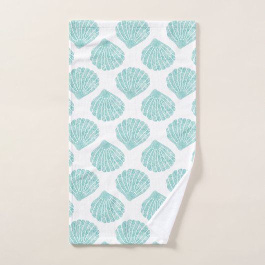 Seafoam Seashell Pattern Bad Handdoek (Handdoek)