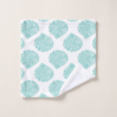 Seafoam Seashell Pattern Bad Handdoek (Wasdoekje)