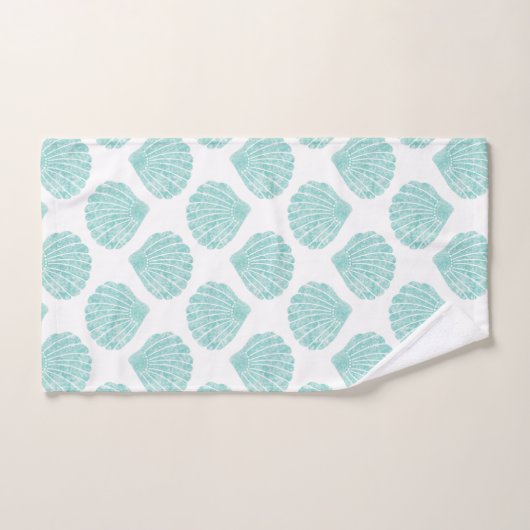 Seafoam Seashell Pattern Bad Handdoek (Handdoek)