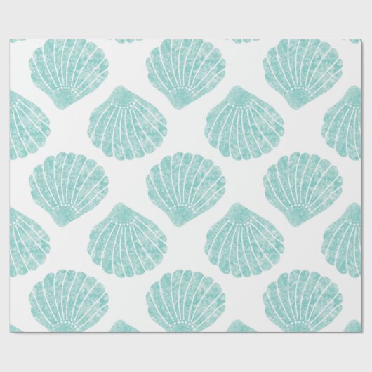 Seafoam Seashell Pattern Cadeaupapier (Vlak)