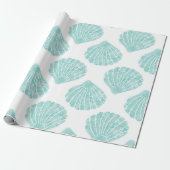 Seafoam Seashell Pattern Cadeaupapier (Uitgerold)