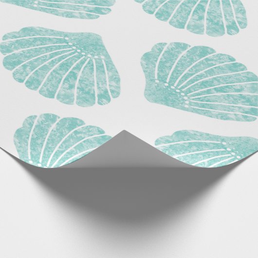 Seafoam Seashell Pattern Cadeaupapier (Hoek)
