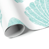 Seafoam Seashell Pattern Cadeaupapier (Rol Hoek)