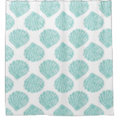 Seafoam Seashell Pattern Douchegordijn (Voorkant)