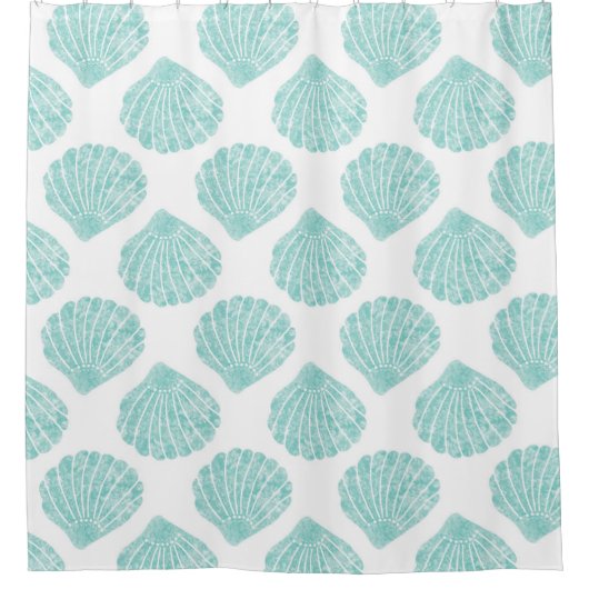 Seafoam Seashell Pattern Douchegordijn (Voorkant)