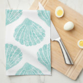 Seafoam Seashell Pattern Theedoek (Quarter Fold)