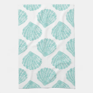 Seafoam Seashell Pattern Theedoek