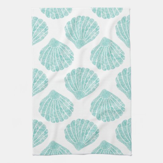 Seafoam Seashell Pattern Theedoek (Verticaal)