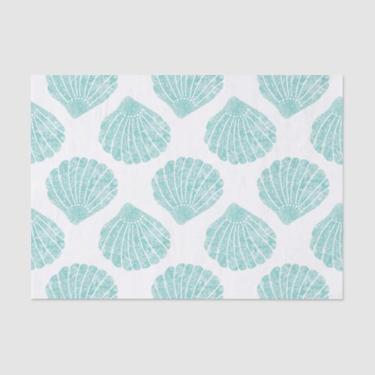Seafoam Seashell Pattern Tissuepapier (Voorkant)