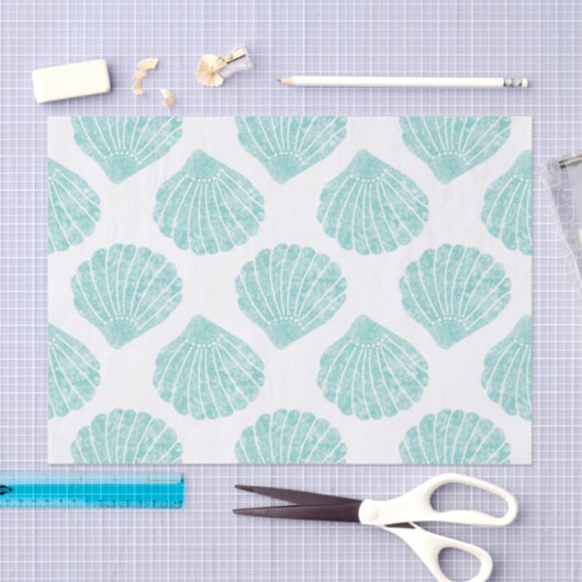 Seafoam Seashell Pattern Tissuepapier (Craft)