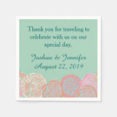 Seafoam Seashells Beach Wedding Servet (Voorkant)