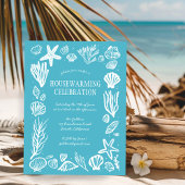 Seafoam Seashells Custom HOUSEWARMING PARTY Briefkaart