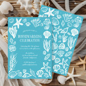 Seafoam Seashells Custom HOUSEWARMING PARTY Kaart