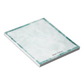 Seafoam Silver Border Elegant Custom Script Name Notitieblok (Schuin)