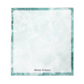 Seafoam Silver Border Elegant Custom Script Name Notitieblok (Voorkant)