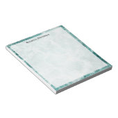 Seafoam Silver Border Elegant Custom Script Name Notitieblok (Schuin)