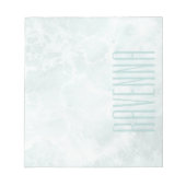 Seafoam Silver Opacity Elegant Custom Script Name Notitieblok (Voorkant)