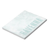Seafoam Silver Opacity Elegant Custom Script Name Notitieblok (Linkerzijde)