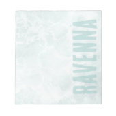 Seafoam Silver Opacity Elegant Custom Script Name Notitieblok (Voorkant)