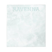 Seafoam Silver Opacity Elegant Custom Script Name Notitieblok (Voorkant)