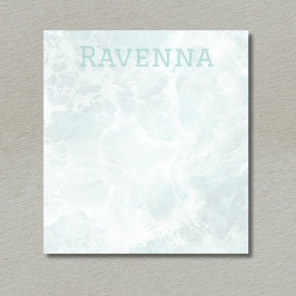 Seafoam Silver Opacity Elegant Custom Script Name Notitieblok