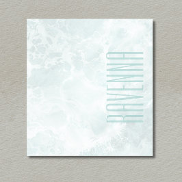 Seafoam Silver Opacity Elegant Custom Script Name Notitieblok