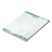 Seafoam Silver Striped Elegant Custom Script Name Notitieblok (Linkerzijde)