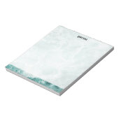 Seafoam Silver Striped Elegant Custom Script Name Notitieblok (Linkerzijde)