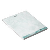 Seafoam Silver Striped Elegant Custom Script Name Notitieblok (Schuin)