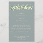 Seafoam Snowberry+Eucalyptus 4 gangen Bruiloft Men (Voorkant)