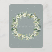 Seafoam Snowberry+Eucalyptus Bruiloft Aanwijzingen Informatiekaartje (Achterkant)