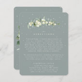 Seafoam Snowberry+Eucalyptus Bruiloft Aanwijzingen Informatiekaartje (Voorkant / Achterkant)