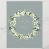 Seafoam Snowberry+Eucalyptus Bruiloft Drinken/Bar (Achterkant)