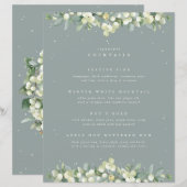 Seafoam Snowberry+Eucalyptus Bruiloft Drinken/Bar (Voorkant / Achterkant)