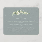Seafoam Snowberry + Eucalyptus bruiloft receptie Informatiekaartje (Voorkant)