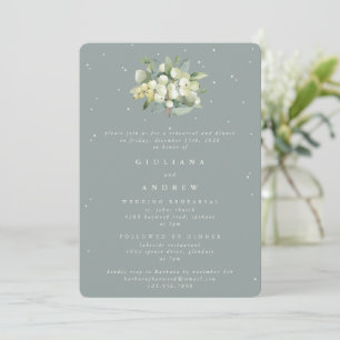 Seafoam Snowberry + Eucalyptus bruiloft repetitie Kaart