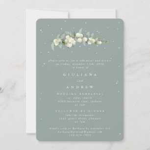 Seafoam Snowberry + Eucalyptus bruiloft repetitie Kaart